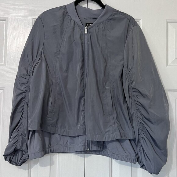 Athleta Jacket Women Size XL Gray Wayfarer Bomber Athleisure Workout Running - Picture 1 of 7
